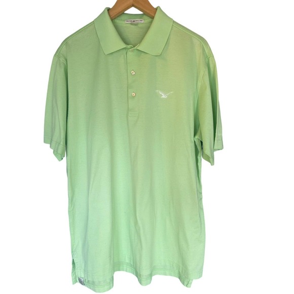 Peter Millar Golf Polo Green Short Sleeve Men’s Size Large 100% Cotton - Picture 1 of 7